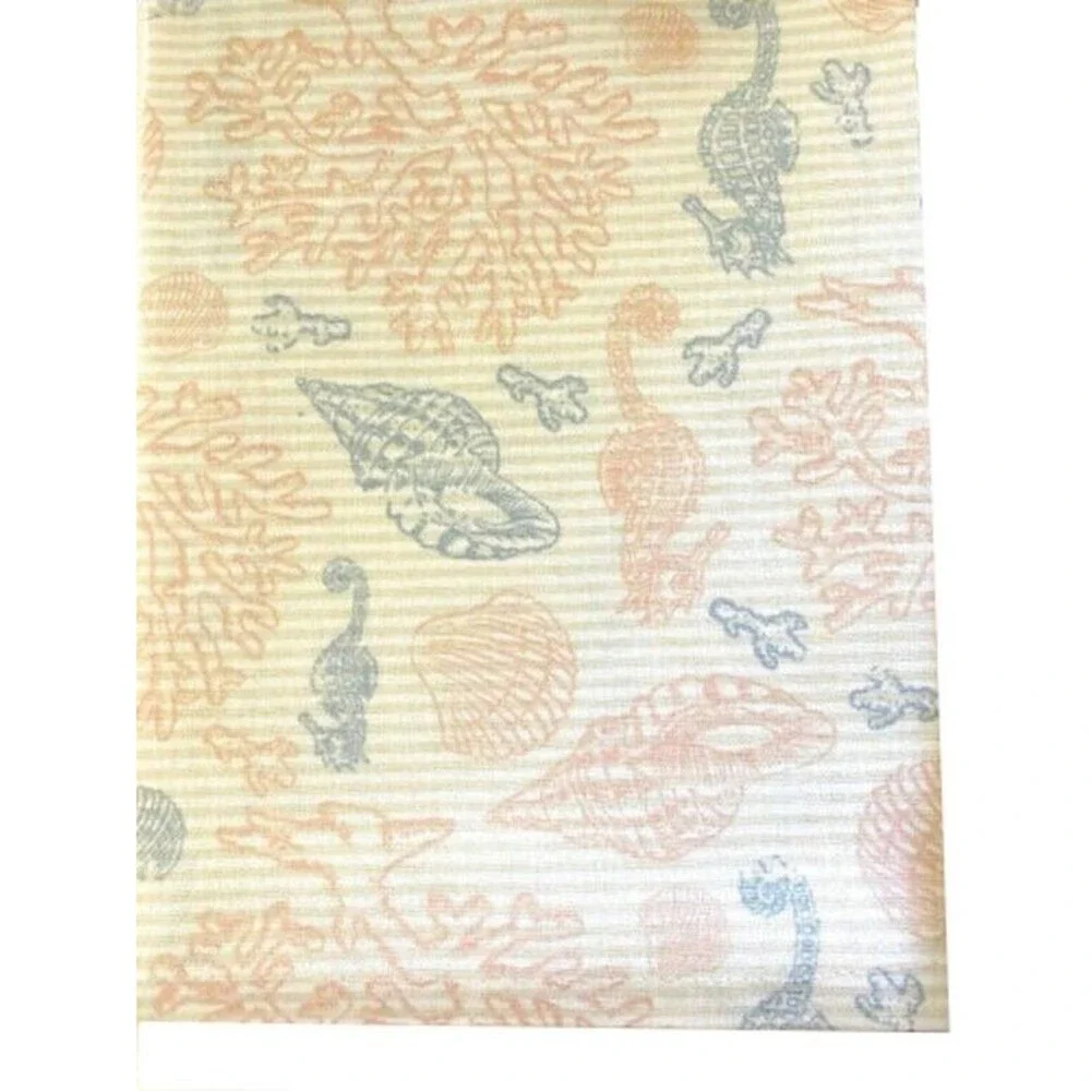 Nautical Embroidered Kitchen Dish Towels Set of 2 Starfish Seahorse 100% Cotton